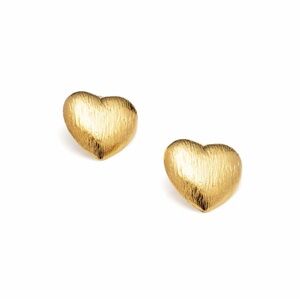 Gold Heart Stud Earrings - 24k plated Jewelry